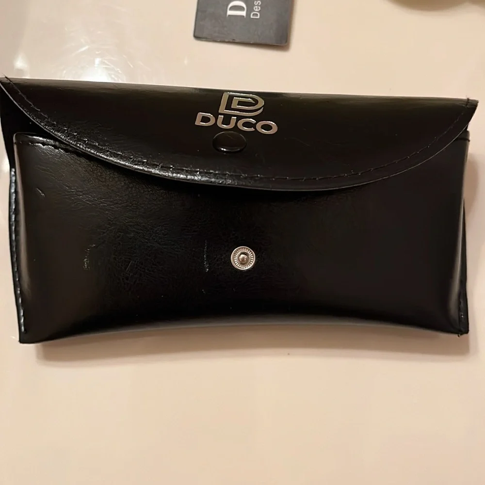 DUCO black sunglasses or eyeglasses case- pre-owned, foldover snap closure